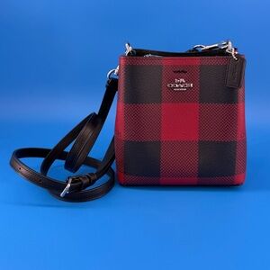 Coach Mini Town Bucket Bag in Buffalo Plaid Print COA